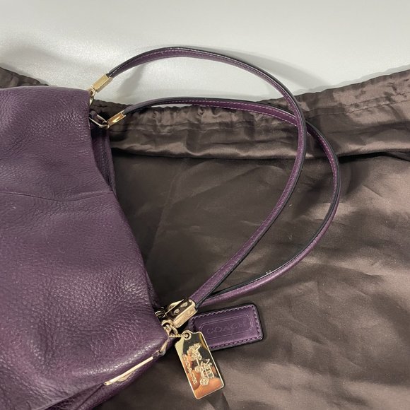 Coach #26224 Madison Leather Phoebe Shoulder Bag, Purple - Picture 10 of 14